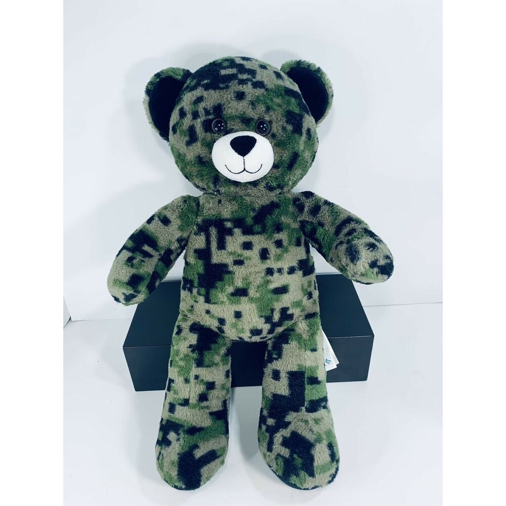 Build a Bear Minecraft Army Digi Camouflage Green Teddy Bear Plush BAB 18"